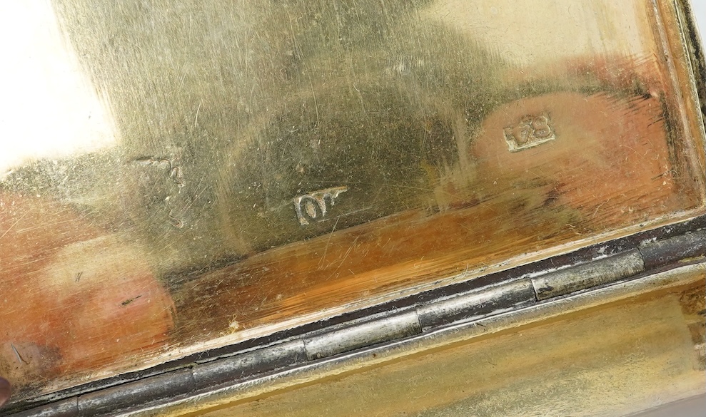 A 19th century Russian 84 zolotnik and niello cigarette case